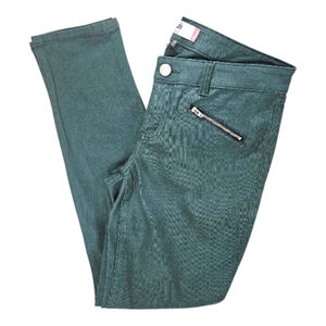 CAbi Covent Gardens Hunter Green Zip Skinny Jeans Size 10
